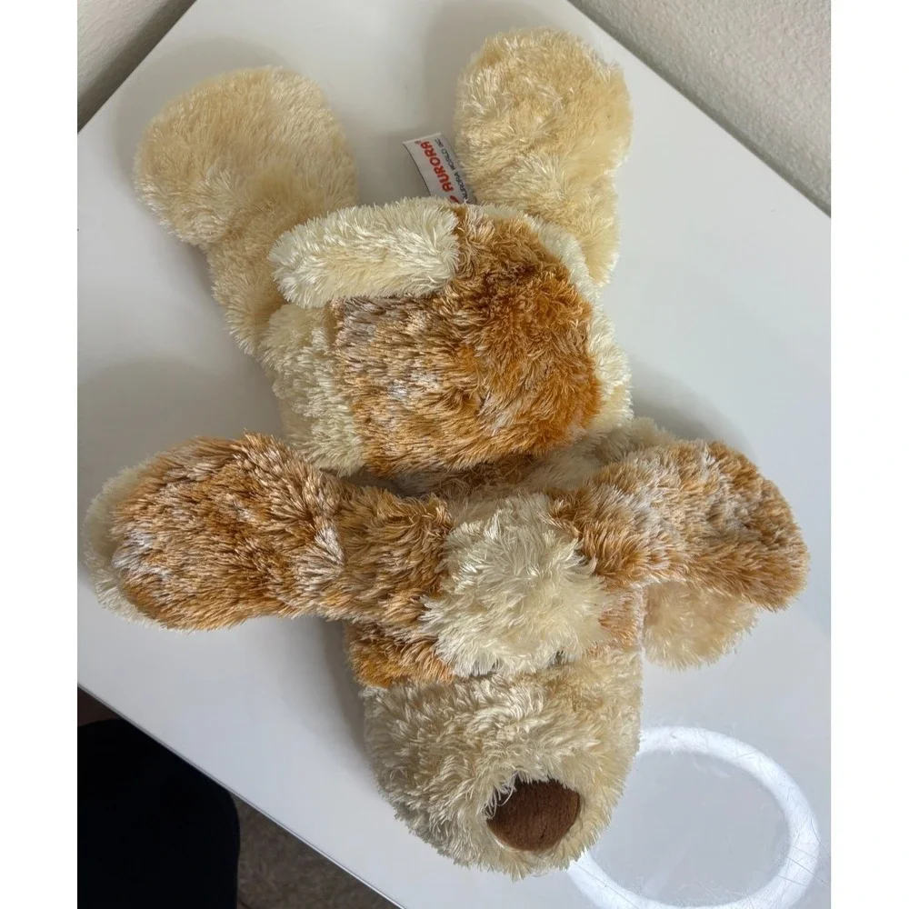 Aurora Dog Puppy Hand Puppet Plush 14 Inch Brown Tan Stuffed Animal Toy Vintage